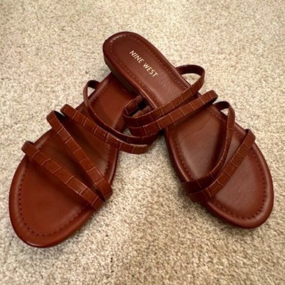 Nine West Brown Strappy Sandals - Picture 1 of 5
